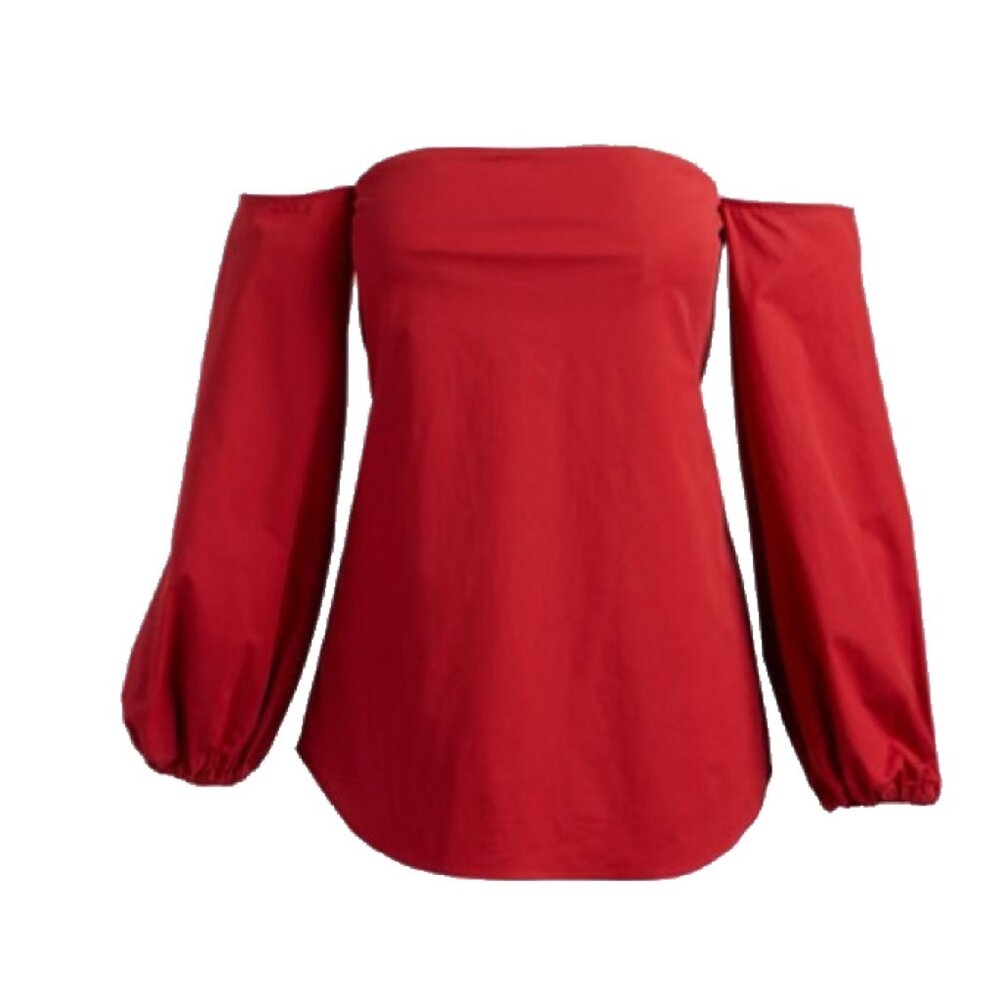 Theory Women's Red Off-Shoulder LAUREEMA Top Sz. 6 *EUC* MSRP: $295+tax
